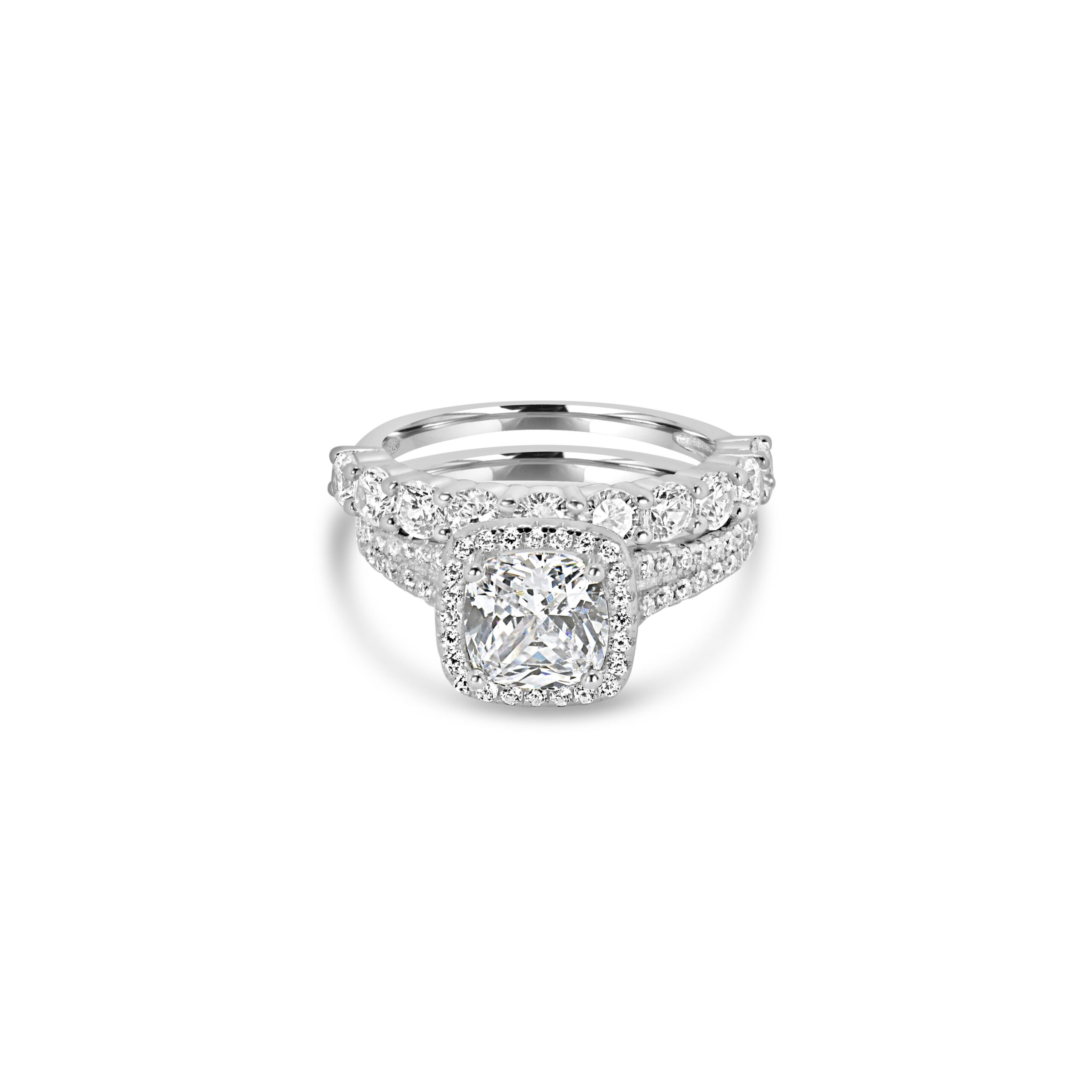 Ensemble Bague de Mariage "Promesse Éternelle" en Argent 925